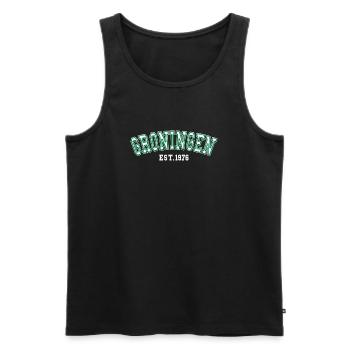 Groningen gegründet 1976 - Männer Premium Bio Tank Top - Schwarz - Vorne - Michal (187cm)