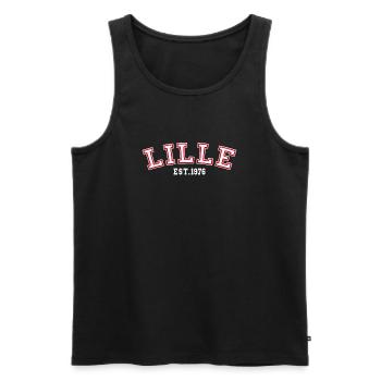 Lille gegründet 1976 - Männer Premium Bio Tank Top - Schwarz - Vorne - Michal (187cm)