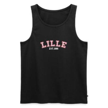 Lille gegründet 1986 - Männer Premium Bio Tank Top - Schwarz - Vorne - Michal (187cm)