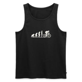 Gravel Bike Evolution - Männer Premium Bio Tank Top - Schwarz - Vorne - Michal (187cm)