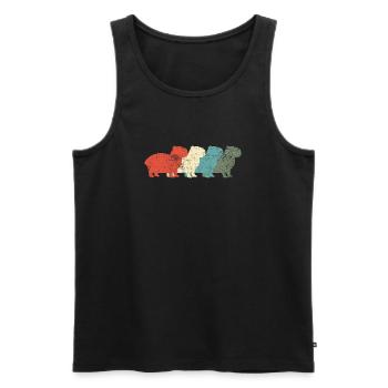 Capybara Rétro Vintage - Débardeur bio Premium Homme - noir - Devant - Michal (187cm)