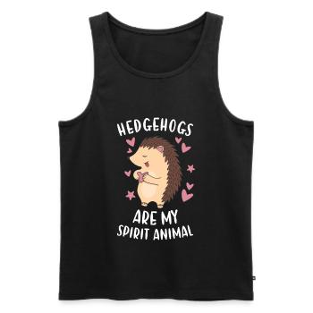 Hedgie Hedgehogs Are My Spirit Animal Hedgehog - Männer Premium Bio Tank Top - Schwarz - Vorne - AI Model Male 178 light (178cm)