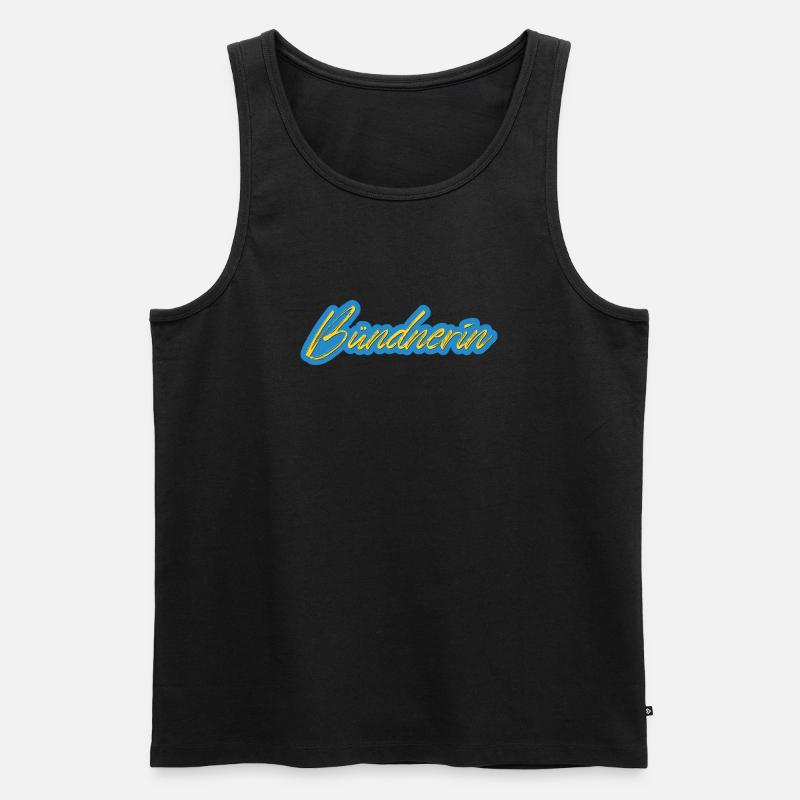 Bündnerin Neon Script - Männer Premium Bio Tank Top - Schwarz