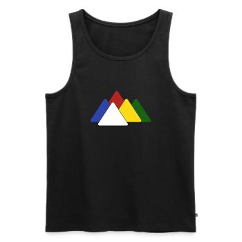 Mountain hiking Nepal prayer flag Himalaya Alpinist - Men's Premium Organic Tank Top - black - Front - AI Model Male 178 light (178cm)