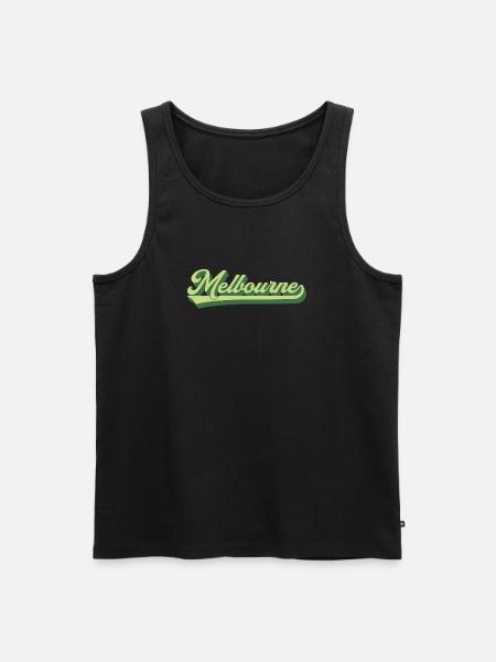 Melbourne Retro Schriftzug - Männer Premium Bio Tank Top - Schwarz