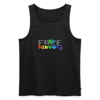 freerunning cityparkour PARKOUR freerun-rainbow - Männer Premium Bio Tank Top - Schwarz - Vorne - Michal (187cm)