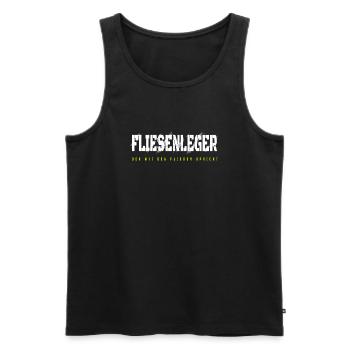 Fliesenleger Design - Männer Premium Bio Tank Top - Schwarz - Vorne - Michal (187cm)