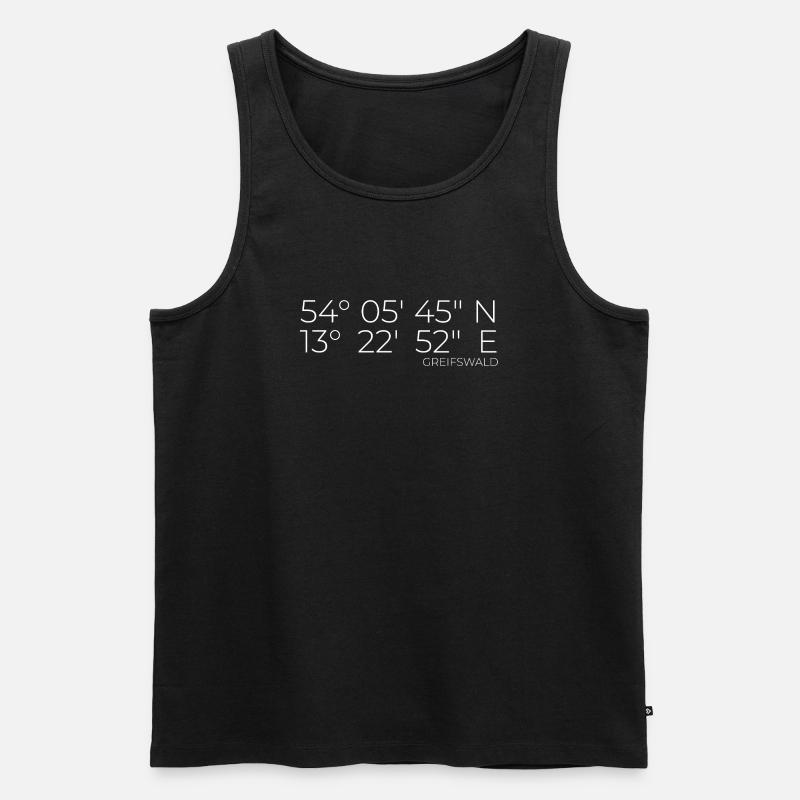 coordinates Greifswald - Men's Premium Organic Tank Top - black
