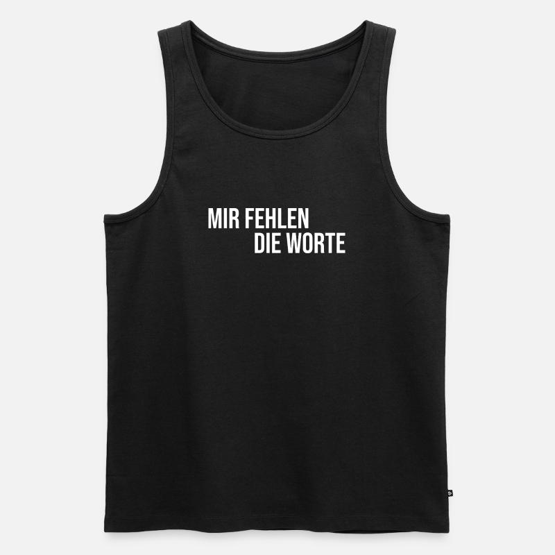 Mir fehlen die Worte - Männer Premium Bio Tank Top - Schwarz