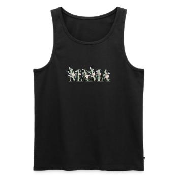 Lettrage floral de maman - Débardeur bio Premium Homme - noir - Devant - AI Model Male 178 light (178cm)