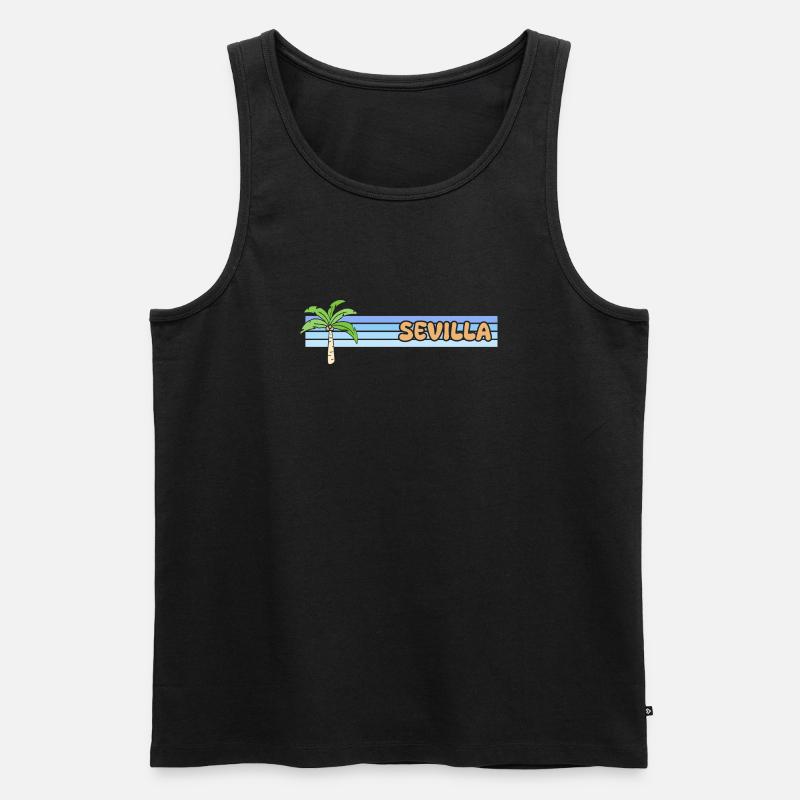 Sonne Sevilla - Männer Premium Bio Tank Top - Schwarz