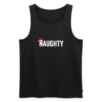 Frecher Weihnachtsmann Fettdruck-Tee - Männer Premium Bio Tank Top - Schwarz - Vorne - Michal (187cm)