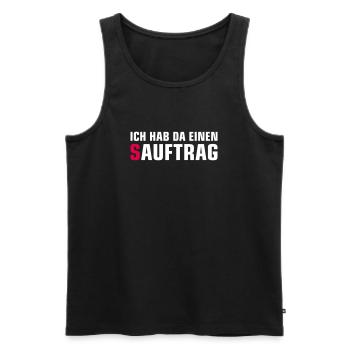 Single Status Minimalist T-Shirt - Männer Premium Bio Tank Top - Schwarz - Vorne - Michal (187cm)