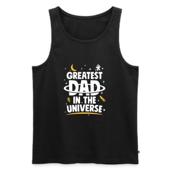 Father's Day Gift Greatest Dad In The Universe - Men's Premium Organic Tank Top - black - Front - Michal (187cm)