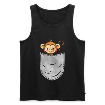 Pocket Monkey Animal In Your Pocket Monkey - Männer Premium Bio Tank Top - Schwarz - Vorne - Michal (187cm)
