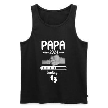 Papa 2024 Loading - Männer Premium Bio Tank Top - Schwarz - Vorne - Michal (187cm)