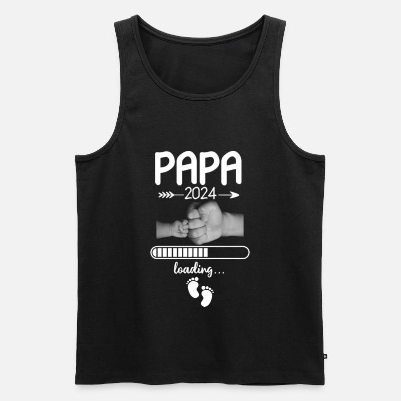 Papa 2024 Loading - Männer Premium Bio Tank Top - Schwarz