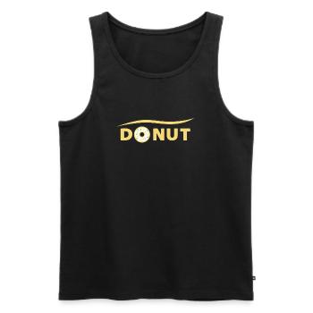 DONUT Schriftzug | donut claim - Männer Premium Bio Tank Top - Schwarz - Vorne - Michal (187cm)