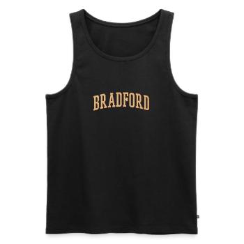 Bradford Vintage Block Font - Men's Premium Organic Tank Top - black - Front - AI Model Male 178 light (178cm)
