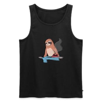 Paresseux à repasser pour la maison Lazy Cute - Débardeur bio Premium Homme - noir - Devant - Michal (187cm)