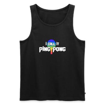 Ping-pong Tennis de table Joueur de tennis de table - Débardeur bio Premium Homme - noir - Devant - Michal (187cm)