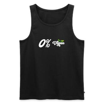 0% Vegan - Männer Premium Bio Tank Top - Schwarz - Vorne - Michal (187cm)