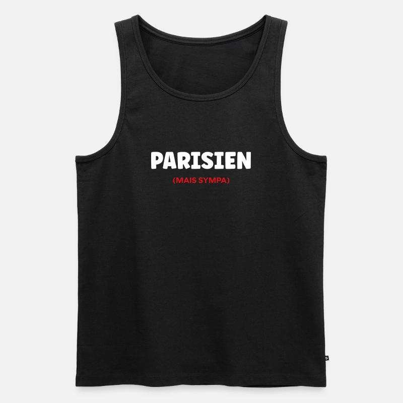 Pariser - Männer Premium Bio Tank Top - Schwarz