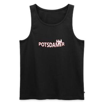 POTSDAMer - Débardeur bio Premium Homme - noir - Devant - AI Model Male 178 light (178cm)