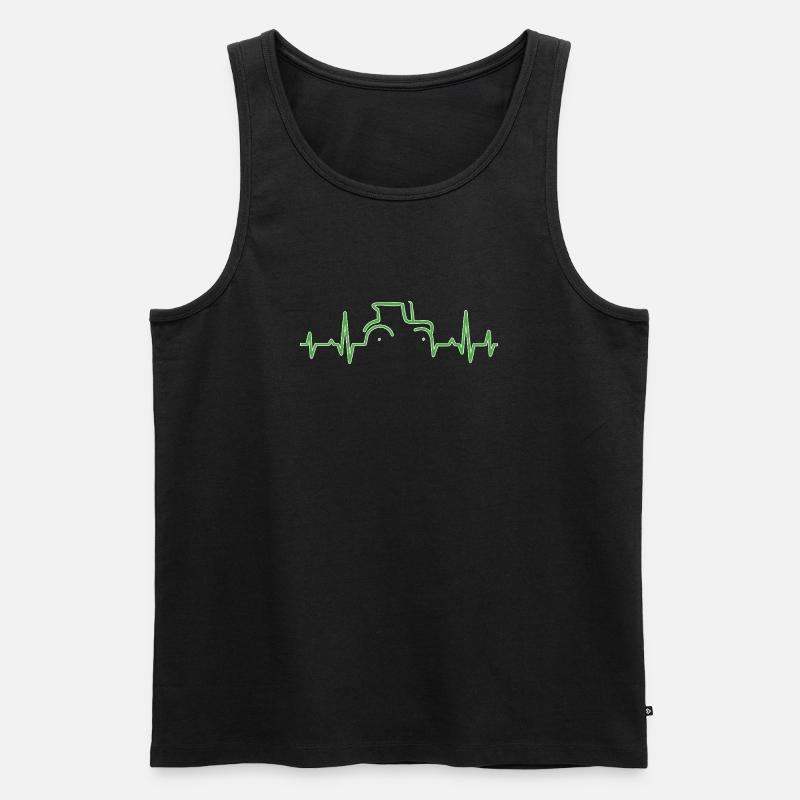 KARDIOGRAMM TRAKTOR Grün - Männer Premium Bio Tank Top - Schwarz
