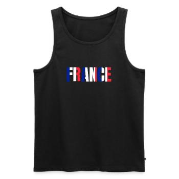 Flag France - Men's Premium Organic Tank Top - black - Front - Michal (187cm)