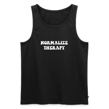 Normalize Therapy Mental Health Awareness - Men's Premium Organic Tank Top - black - Front - AI Model Male 178 light (178cm)