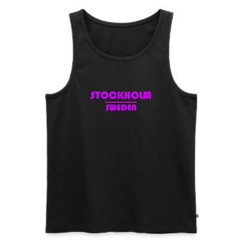 Stockholm Neon City Haze - Männer Premium Bio Tank Top - Schwarz - Vorne - AI Model Male 178 light (178cm)