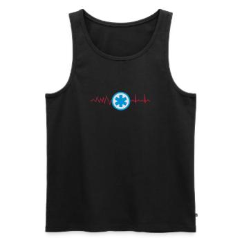Ambulance service uniform icon - Men's Premium Organic Tank Top - black - Front - AI Model Male 178 light (178cm)