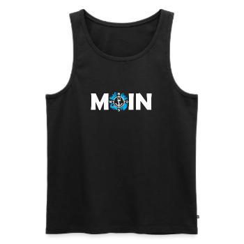 Moin Anchor Compass Symbol Baltic Sea Sea Illustration - Men's Premium Organic Tank Top - black - Front - AI Model Male 178 light (178cm)