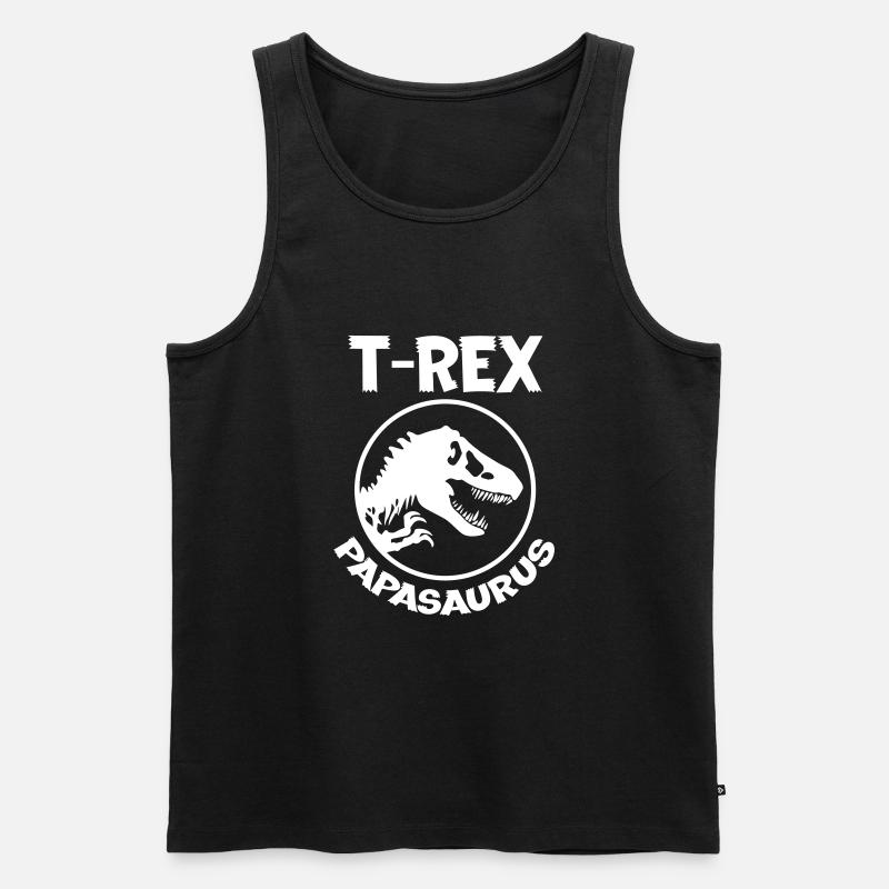 Papasaurus - Männer Premium Bio Tank Top - Schwarz