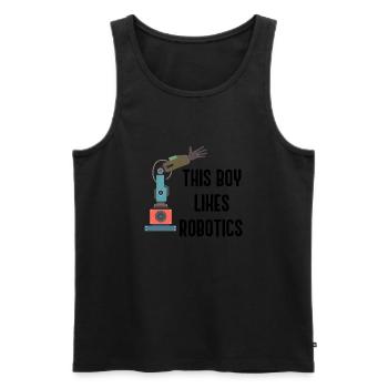 Junge mag Roboter Nette Robotik Technik - Männer Premium Bio Tank Top - Schwarz - Vorne - Michal (187cm)