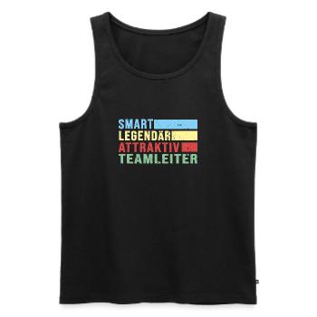 Teamleiter retro Chef Boss legendär Führungskraft - Männer Premium Bio Tank Top - Schwarz - Vorne - Michal (187cm)