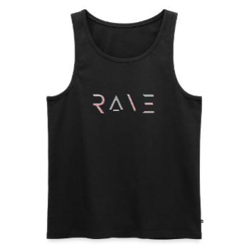 Rave Art design glitchy - raver EDM Techno House - Männer Premium Bio Tank Top - Schwarz - Vorne - AI Model Male 178 light (178cm)