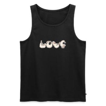 Les moutons AIMENT le yoga - Débardeur bio Premium Homme - noir - Devant - Michal (187cm)