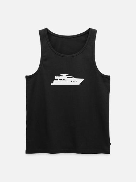 Yacht Silhouette Motorboot - Männer Premium Bio Tank Top - Schwarz