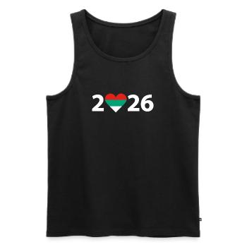J’aime la Bulgarie 2026, vacances en Bulgarie 2026 - Débardeur bio Premium Homme - noir - Devant - AI Model Male 178 light (178cm)