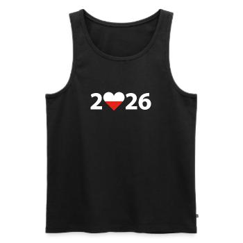 J’aime la Pologne 2026, vacances en Pologne 2026 - Débardeur bio Premium Homme - noir - Devant - AI Model Male 178 light (178cm)