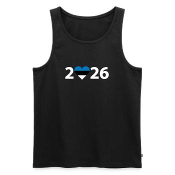 J’aime l’Estonie 2026, vacances en Estonie 2026 - Débardeur bio Premium Homme - noir - Devant - Michal (187cm)