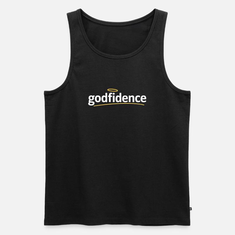 Godfidence Gottvertrauen Christlicher Glaube - Männer Premium Bio Tank Top - Schwarz