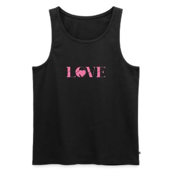 Liebe im Rosarot LOVE Design - Männer Premium Bio Tank Top - Schwarz - Vorne - AI Model Male 178 light (178cm)