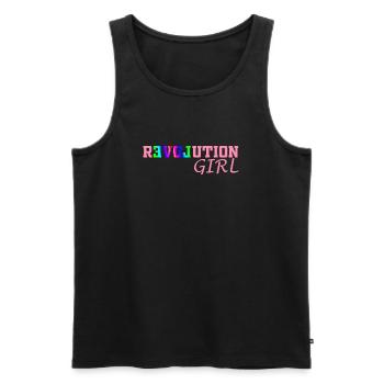 Revolution Girl - Men's Premium Organic Tank Top - black - Front - AI Model Male 178 light (178cm)