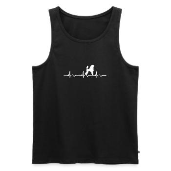 battement de cœur de caniche - Débardeur bio Premium Homme - noir - Devant - AI Model Male 178 light (178cm)