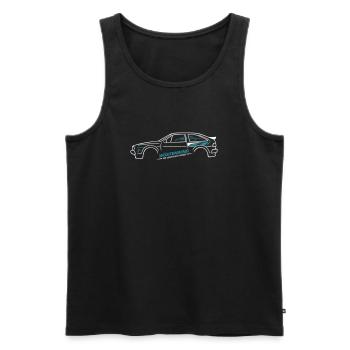 Youngtimer Coupe 90er Retro Tuning Style Classic  - Männer Premium Bio Tank Top - Schwarz - Vorne - Michal (187cm)