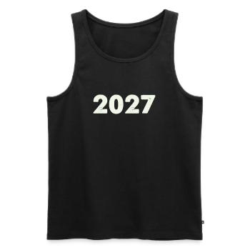 2027 - Men's Premium Organic Tank Top - black - Front - AI Model Male 178 light (178cm)