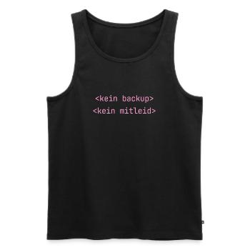 Kein Backup Kein Mitleid IT-Berater Admin - Männer Premium Bio Tank Top - Schwarz - Vorne - Michal (187cm)